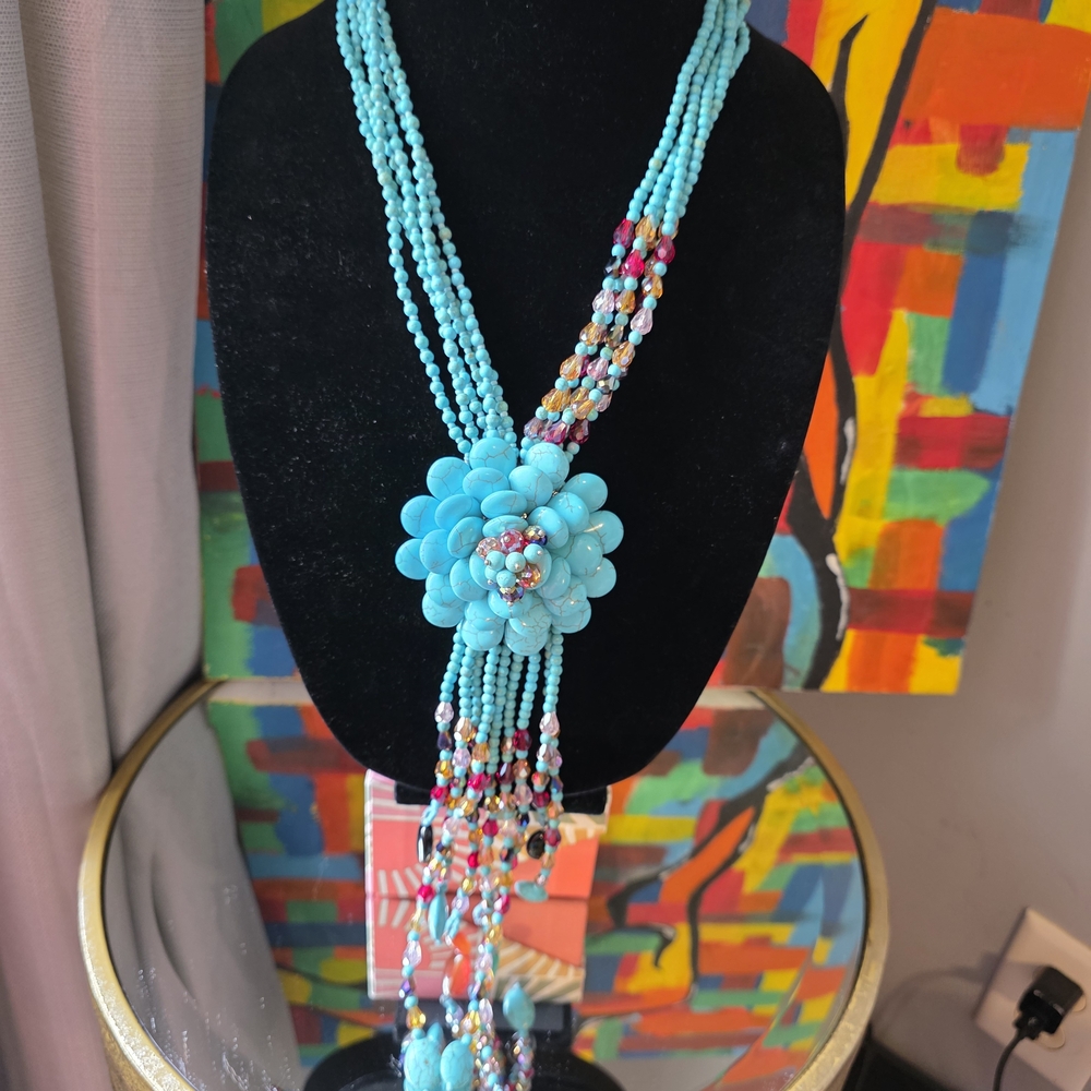 Joan Rivers Turquoise and Multicolor Beaded Necklace